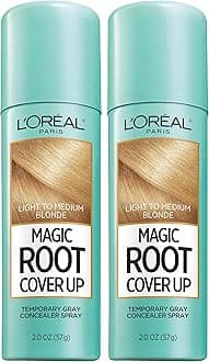 Hair Color Magic Root Cover Up Temporary Colored Concealer Spray for Gray Roots, Lightweight formula, Ammonia and Peroxide Free, Light to Medium Blonde, 2 count