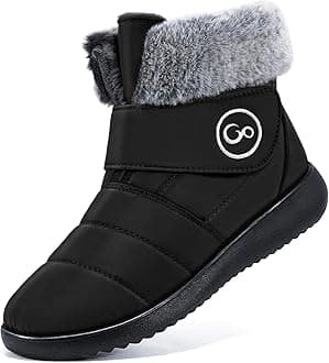 Women Winter Snow Boots: Fur Lined Warm Slip On Boots for Women Waterproof Booties Comfortable Outdoor