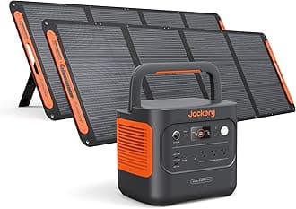Jackery Explorer 2000 v2 Portable Power Station with 2x200W Solar Panels, 2042Wh LiFePo4 Battery, 2200W Solar Generator, 20ms UPS, USB-C PD 100W Fast Charging for Power Outages, Emergencies, Camping