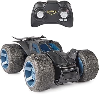 DC Comics, Batman, Stunt Force Batmobile, Indoor Remote-Control Car, Action Figure Compatible, Turbo Boost and Crazy Stunt Capabilities, Collectible Super Hero Kids’ Toys for Boys and Girls Aged 4+