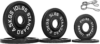 Fitvids Olympic 2-Inch Cast Iron Plate Weight Plate for Strength Training and Weightlifting, Vintage Style, 35LB Set