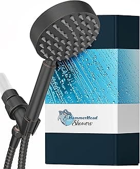 All Metal Hand Held Shower Head with Hose and Holder, Oil Rubbed Bronze | 2.5 GPM Rainfall Flow with Removable Restrictor | 4" Handheld Showerhead, 72 Inch Long Flexible Hose, Adjustable Bracket