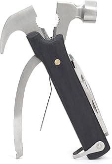 Kikkerland CD502-BK Wood Hammer Multi Tool, Black