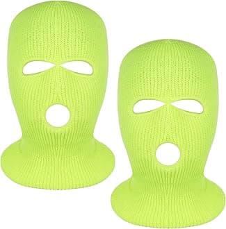Tmflexe2 Pieces 3-Hole Full Face Mask Cover Ski Mask Winter Balaclava Cap Knitted Face Cover for Winter Outdoor Sports