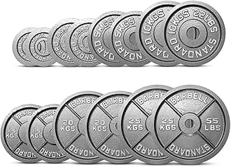EXTREME FITNESS Olympic Weight Plates Cast Iron 2" Discs Barbell Bar Gym Sets