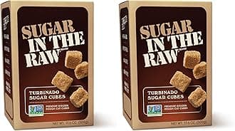 Sugar In The Raw Granulated Turbinado Cane Sugar Cubes, No Added Flavors or erythritol, Pure Natural Sweetener, Hot & Cold Drinks, Coffee, Vegan, Gluten-Free, Non-GMO,Pack of 2
