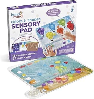 Learning Resources Sensory Pillow "Colours and Shapes" Reusable Sensory Bag for Children, Fine Motor Skills Toy, 16 Fine Motor Skills Activities, 24 Plastic Moulds, Ages 3+