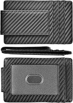 kinzd Money Clip, Front Pocket Wallet, Leather RFID Blocking Strong Magnet thin Wallet