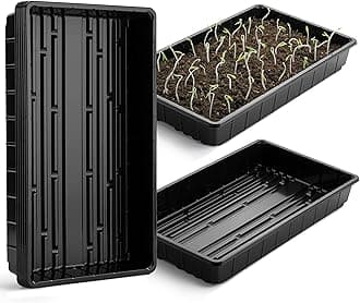 Mr. Pen- Plastic Growing Trays, 5Pack, Black, 17x10, Plant Tray, Seed Tray, Seedling Tray, Propagation Tray, Plant Trays for Seedlings, Planting Trays, Microgreens Growing Trays, Seedling Starter Tray