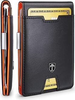 TRAVANDO, Schlanke Herren-Geldbörse mit Geldklammer, RFID-blockierend, Kreditkartenetui für Herren, mit Geschenkbox