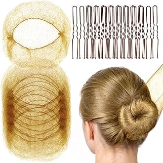 FANDAMEI 20PCS Invisible Hair Nets for Buns & 40PCS U-Shaped Hair Pins, Ballet Bun Maker Set for Women, Girls, Kids (Light Brown)