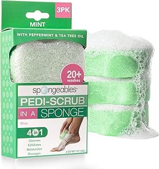 Spongeables Pedi Scrub Foot Exfoliating 20+ Wash Sponge
