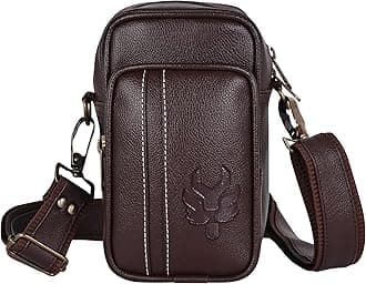 Pramadda Pure Luxury ITALIA Faux Leather Sling Messenger Bag for Men Women | Stylish Crossbody Chest Side Bag Men Travel | Mobile Cash Documents Passport Pouch | Corporate Gift Items.