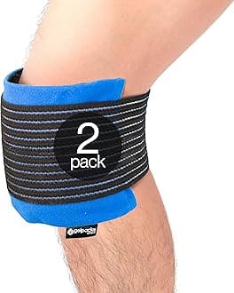 Reusable Knee Ice Pack Wrap for Sports Injuries & Knee Pain Relief (Pack of 2). 3-in-1 Hot and Cold Compress Knee Support for Arthritis, Replacement Surgery, Swelling & Joint Pain.