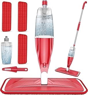 Spray Mops for Cleaning Floors - EXEGO Microfibre Floor Mops with 3 Reusable Washable Pads 1 Refillable Bottle - Dry Dust Mop for Laminate Tile Wood Hardwood Vinyl - Home Commercial Mop