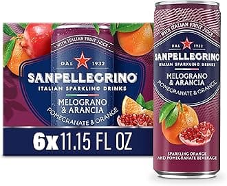 San Pellegrino Italian Sparkling Drink Melograno and Arancia, Sparkling Orange and Pomegranate Beverage, 6 Pack of 11.15 Fl Oz Cans