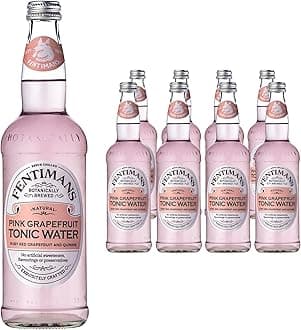 Pink Grapefruit Tonic Water - Botanically Brewed Soft Drink - Exquisitely Crafted & Refreshing Soft Drinks - Gluten Free and Vegan Friendly - 8 x 500ml Bottles