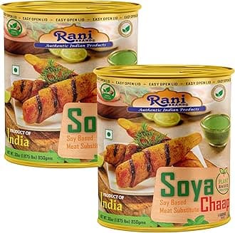 Rani SOYA Chaap (Plant Based Protein) 30oz (1.875lbs) 850g, Pack of 2 ~ Easy Open Lid | All Natural | Vegan | No Colors | Non-GMO | Indian Origin | Soy Based Meat Substitute