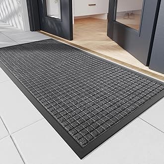 Durable Front Door Mat, 48" x 24" Heavy Duty Indoor Outdoor Doormat for Entryway, Non-Slip Rubber Backing, Stain and Fade Resistant Commercial Floor Mat for Home Office Entry