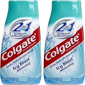 2 in 1 Whitening Icy Blast Toothpaste & Mouthwash, 4.6oz, 2pk