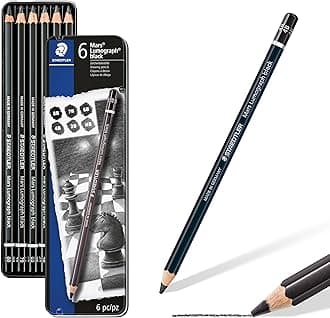 Staedtler Mars Limited Lumograph Drawing Pencil 6 Pieces Pack, Black