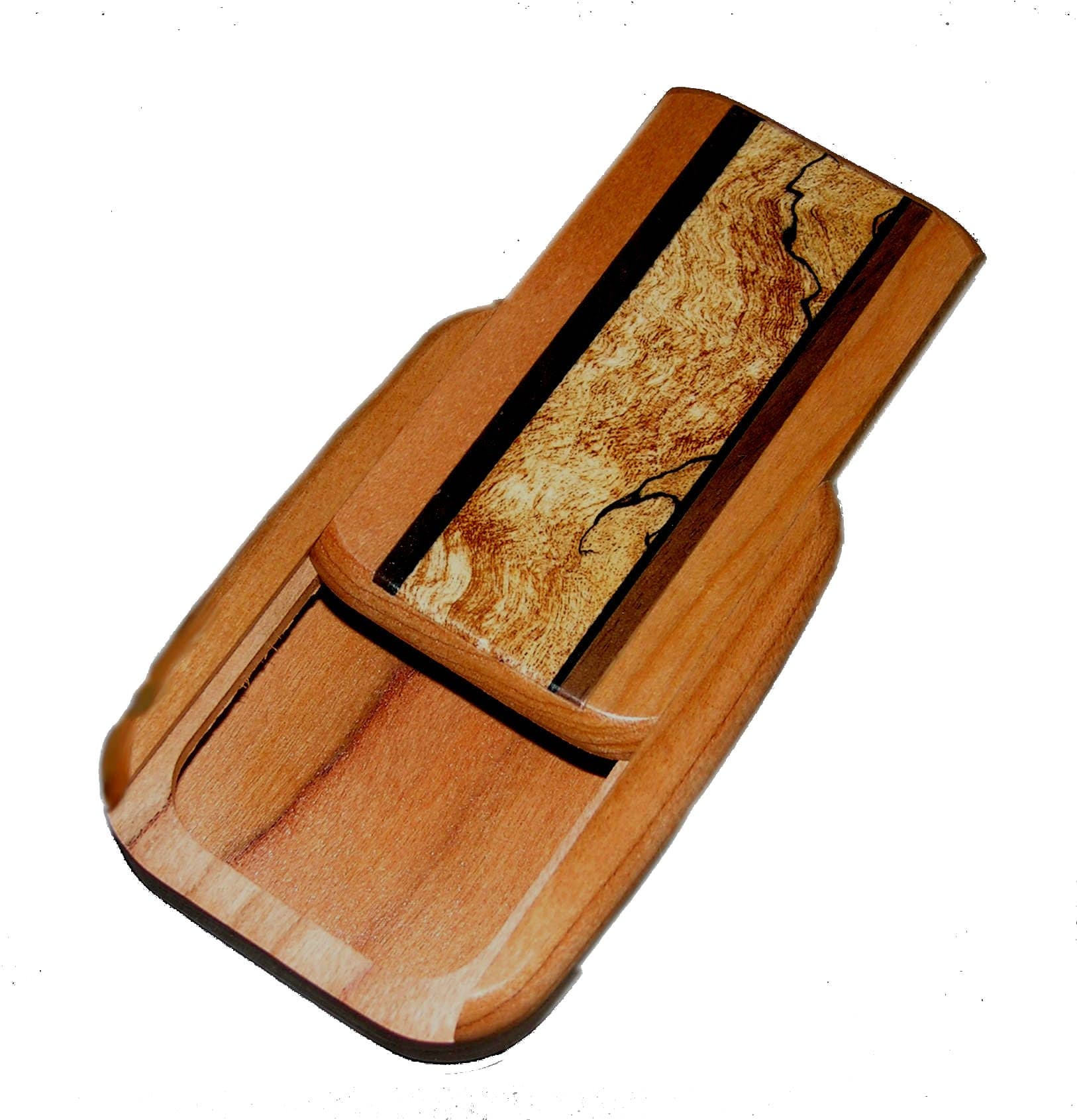 Cherry Wood Pill Box | Spalted Maple | Sliding Lid