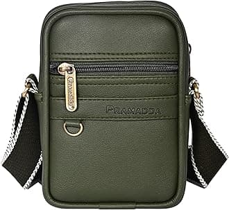Pramadda Pure LuxuryGloss Leather Small Sling Bag for Men | Chest Slinger bag | Crossbody Bag| Side Bag Men | Mini Leather Slings | Corporate Gift Item | Passport Sling.
