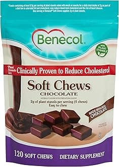 Benecol® Soft Chews - Made with Clinically Proven Cholesterol-Lowering Plant Stanols - Cholesterol Management Supplement (120 Chocolate Chews)