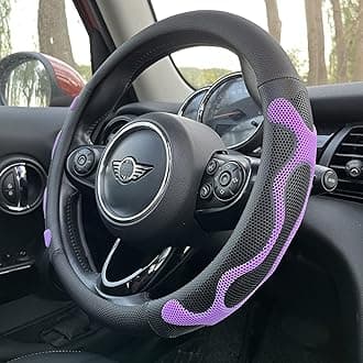 PINCTROT Comfy Grip Steering Wheel Cover, Anti-Slip Design, Universal 14.5-15 Inch(Silicone Purple)