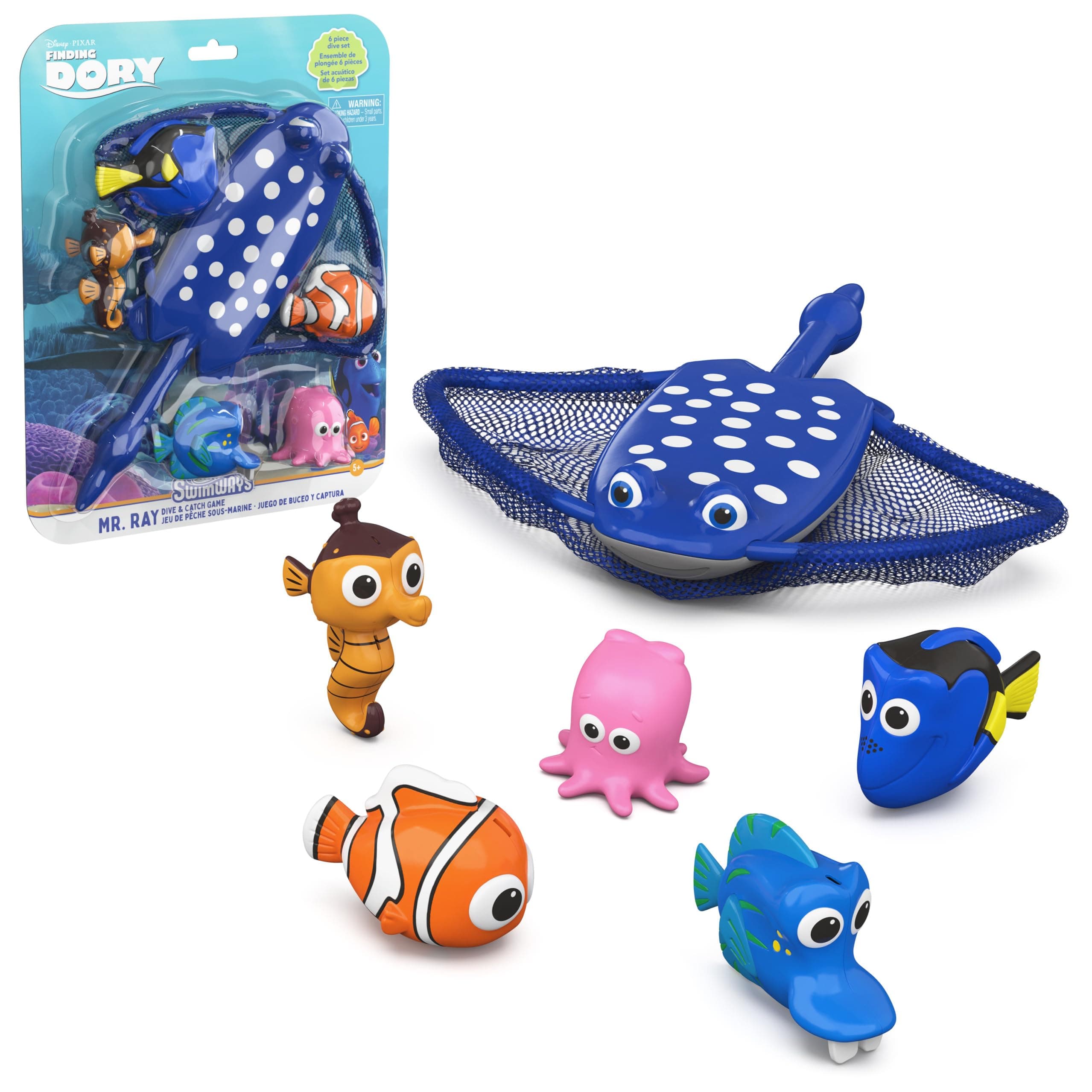 Disney’s Finding Dory Mr. Ray’s Dive and Catch Game, Water Toy, Outdoor Toys, Pool Party Favors & Bath Toys for Kids Ages 5 & Up