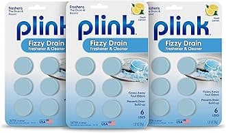 Fizzy Drain Freshner, Prevents Buildup and Maintains a Clear Drain, Removes Drain Odor, Lemon Scent, Pack of 3, 18 Count, Fresh Lemon
