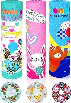 FunBlast Kaleidoscope for Kids, Pack of 3 Fun Magic Kaleidoscopes, Best Birthday Return Gifts for Kids, Kaleidoscope for Kids Return Gift, Toy for Kids (Color May Vary)
