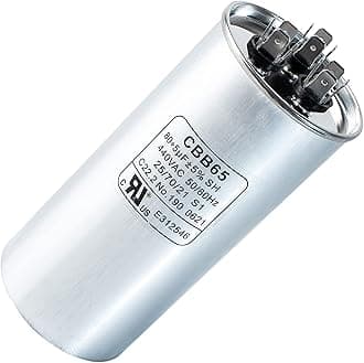 Canamax 80+5 uf ± 5% MFD 370 Or 440V Dual Run Round Capacitor - Replacement for TP-CAP-80/5/440R Condenser Straight Cool & Heat Pump Air Conditioner