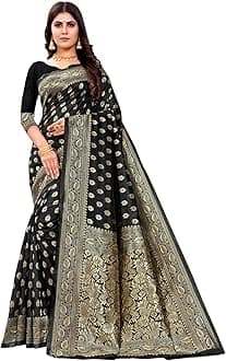 Sugathari Women Banarasi Sari Pure Kanjivaram Silk Saree Soft New Ladies 2023 Design Wear Pattu Sarees Latest Cotton Party Sari Collections with Blouse Piece for Wedding Sadi (PARI S-1