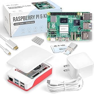 Raspberry Pi 5 16GB Starter Kit | 128GB Edition | Official 27W Power Supply | Official case with Fan | 4K Micro HDMI Cable 1m | Aluminum heatsink