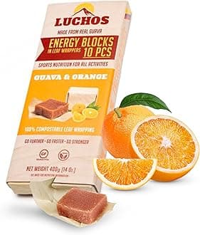 LUCHOS Energy Blocks - Guava & Orange, 400 g | Colombian On-the-Go Sports Nutrition for Running, Cycling & Hiking | A Natural Alternative to Bars & Gels | Vegan, Gluten Free & Easy to Digest