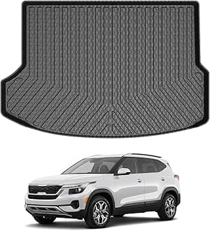 Mixsuper Custom Fit Cargo Liner for 2021-2025 2026 Kia Seltos, Fit Seltos SX/SX Turbo, Only Fits Models with Subwoofer in Cargo Area, All Weather Rear Trunk Liner Mat Black