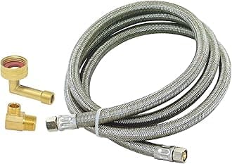 6 Ft. Dishwasher Installation Kit, Braided Stainless Steel Supply Line with 3/8 Inch Compression Ends, 41045