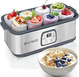 Ultimate Probiotic Yogurt Maker - Make Trillions of Live Probiotics with Adjustable Temperature & Time Control - Get Better Gut Health - Best Yoghurt Machine - Perfect Kitchen Gifts for Women & Men