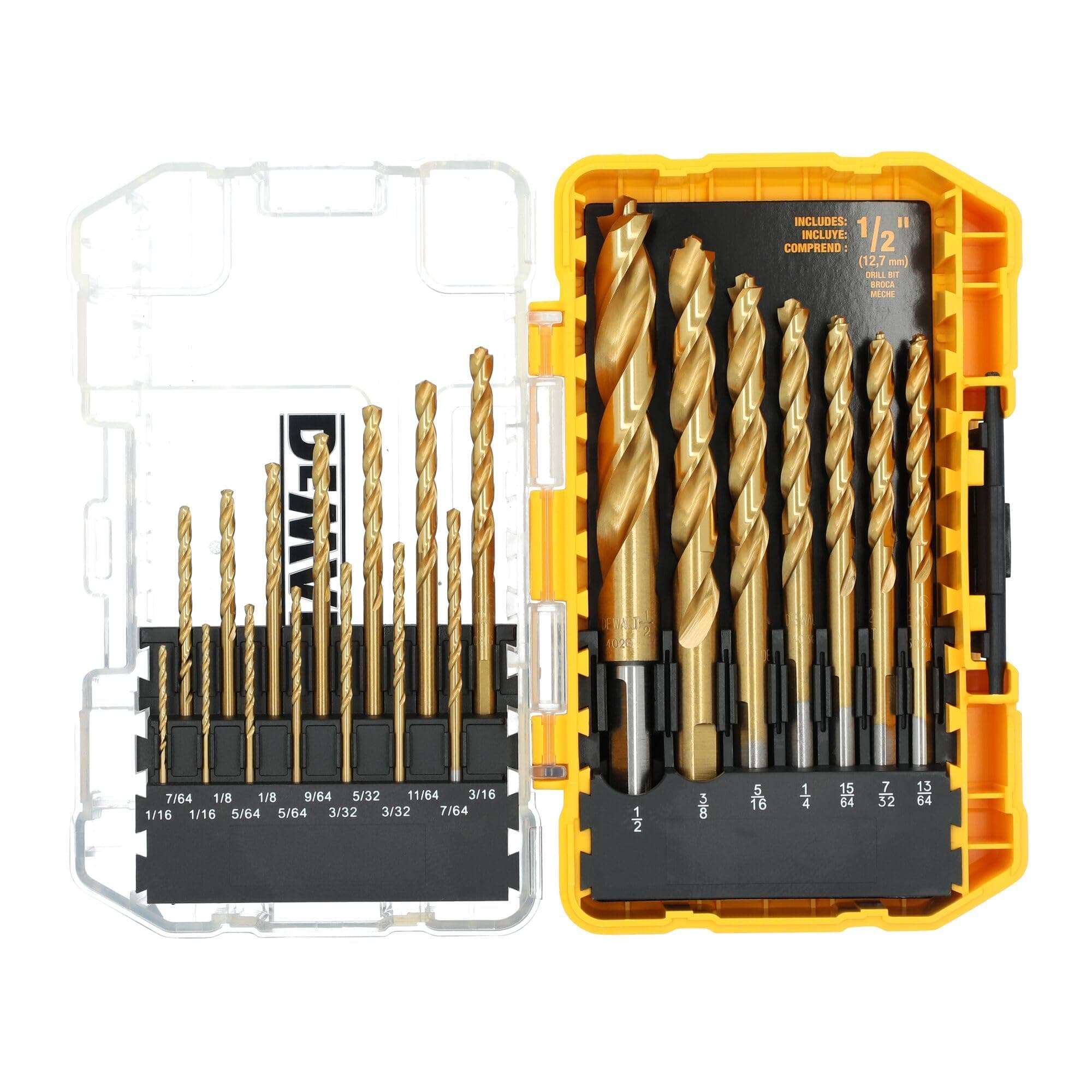 Titanium Nitride Coated Drill Bit Set, Pilot Point, 21-Piece (Dw1361)