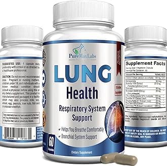 Lung Support Supplement, Lung Cleanse & Lung Detox Formula, Lung Health Support for Clear Lungs, Comfortable Breathing, Bronchial Health, 60 Capsules