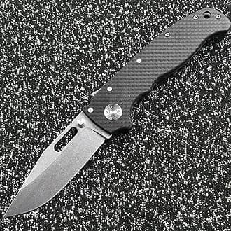 DEMKO Cold Steel Large Shark AD20 Titanium/Carbon Fiber Handle Bearing Outdoor Folding Knife Camping Survival Sharp Tactical Anti-Body EDC Tool Knife (Carbon Fiber Clip Point Blade)