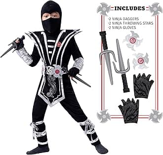 Spooktacular CreationsSpooktacular Creations Ninja Costume for Kids, Ninja Kungfu costume for Boys Halloween Dress Up, Role Playing