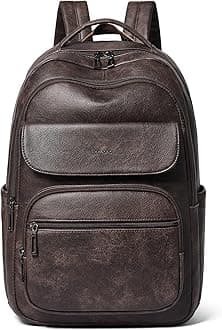 37L Backpack Purse for Women Mens for Work Laptop Travel Business Back Pack Vegan Leather Fashion College Computer Teacher Bag Daypack Coffee