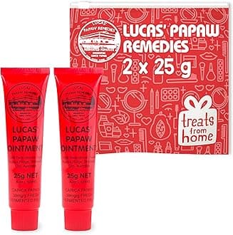 Lucas Pawpaw Lip Ointment, Lucas Pawpaw Cream, Lucas Pawpaw Ointment for Lips & Dry Skin (2 x 25g)