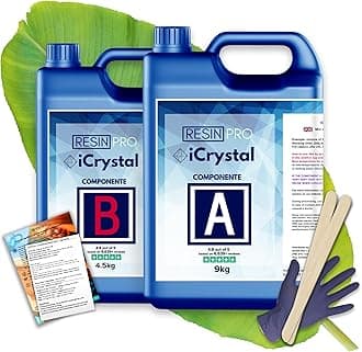 Crystal Clear Epoxy Resin - 13.5kg | Fast Drying, Non-Toxic Clear Epoxy Resin & Hardener for Wood, Fabric, Glass & Paper | DIY Art, Coaster, Mould Casting, Jewellery Making & Surface Coating