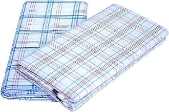 RETRO 100% Pure Cotton White Checkered Lungi For Men / 2.00 Meter Lungi Length/Pack Of Two Lungis