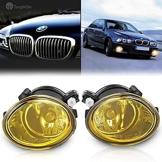 TangMiGe Fog Lights Lamps for 2000-2006 BMW (E46 M3 E39 M5) / 3 Series (320i 323i 325i 325xi 330i 330xi Sedan w/Sport Package, 325i 325xi Wagon w/Sport Package) Premium Assembly, 1 Pair, Yellow Lens
