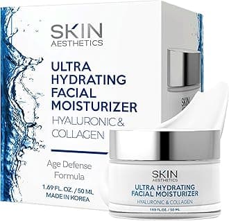 Skin Aesthetics Hyaluronic Acid & Collagen Face Moisturizer - Anti-Aging, Ultra Hydrating, Fine Lines & Wrinkles Treatment - Dermatologist Tested Korean Skincare - Clean Beauty, Cruelty-Free - 1.69 oz