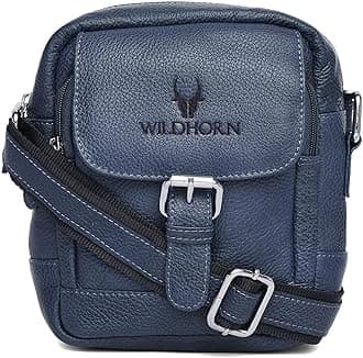 WILDHORN® Original Leather 9 inch Sling Bag for Men I Multipurpose Crossbody Bag I DIMENSION: L- 8 inch H- 9 inch W- 3 inch